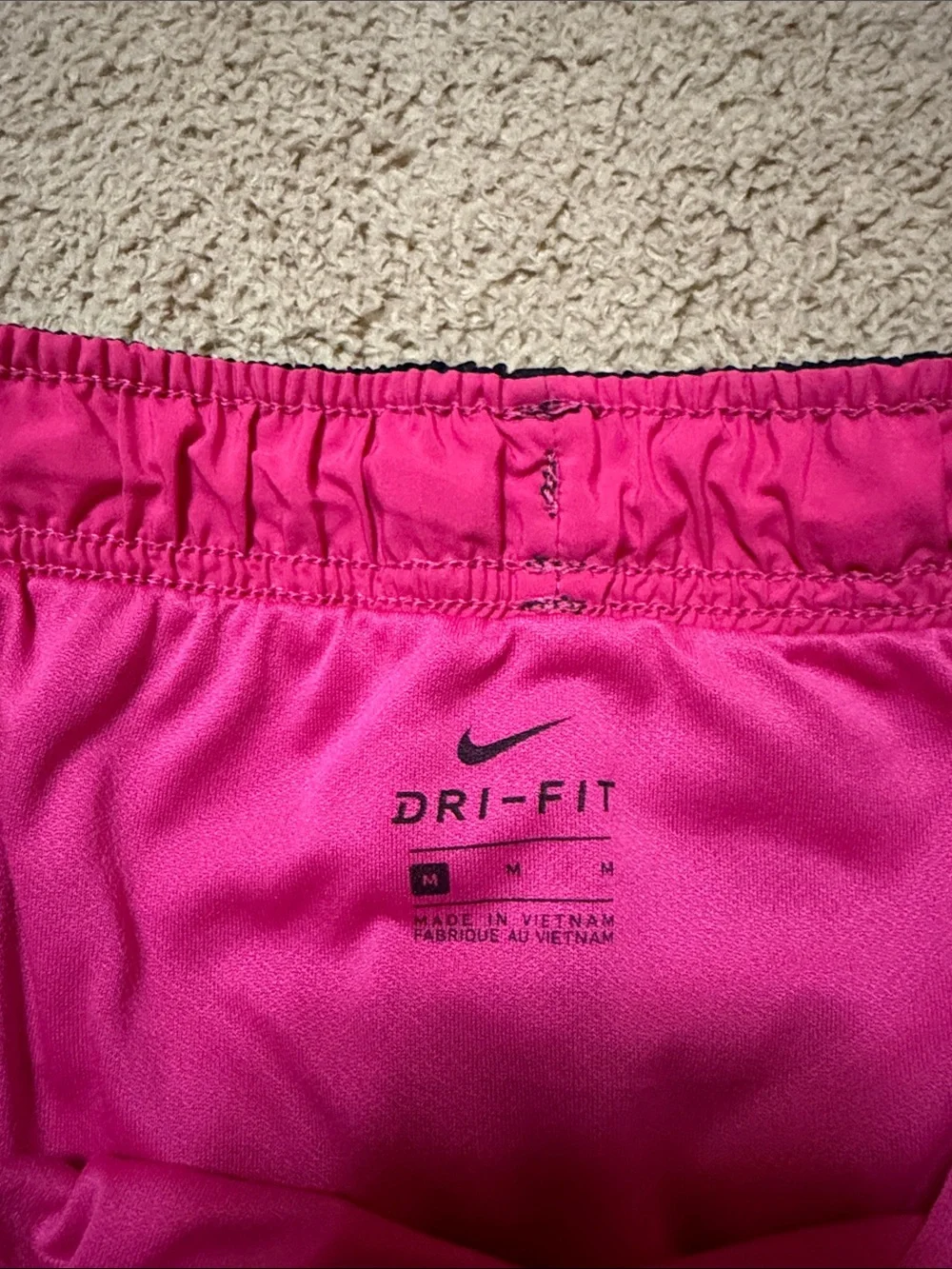 Nike Women's Black with Pink Trim Athletic Running Shorts
